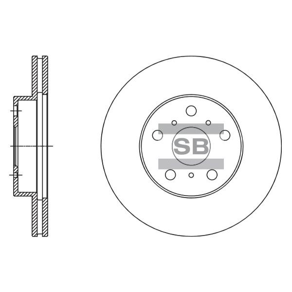 Sangsin SD4611 Front brake disc ventilated SD4611