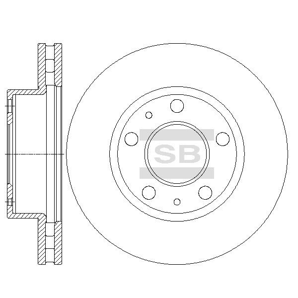 Sangsin SD5507 Front brake disc ventilated SD5507