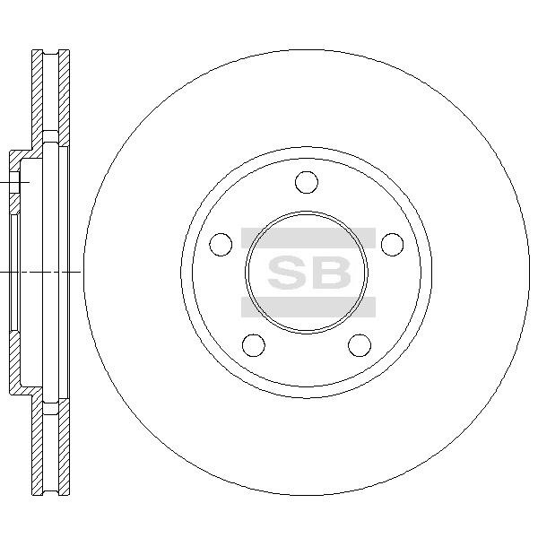 Sangsin SD5524 Front brake disc ventilated SD5524