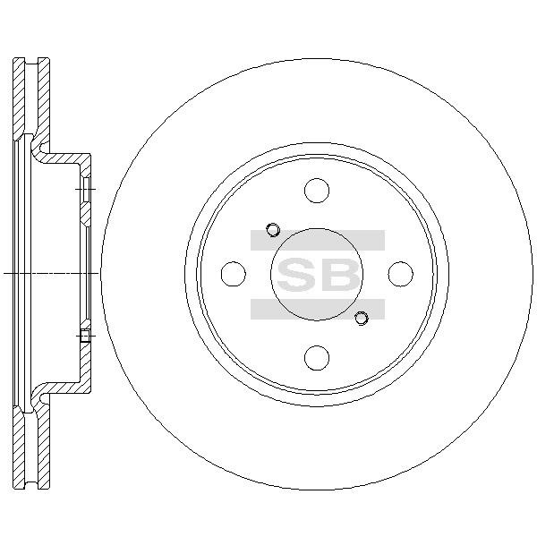 Sangsin SD4620 Front brake disc ventilated SD4620