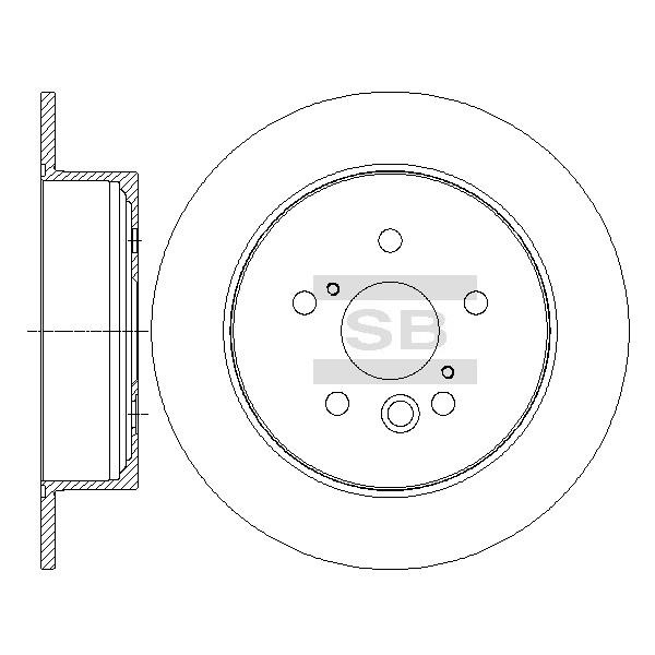 Sangsin SD4623 Rear brake disc, non-ventilated SD4623