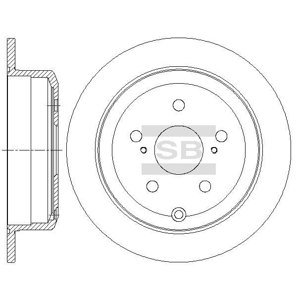 Sangsin SD4628 Rear brake disc, non-ventilated SD4628