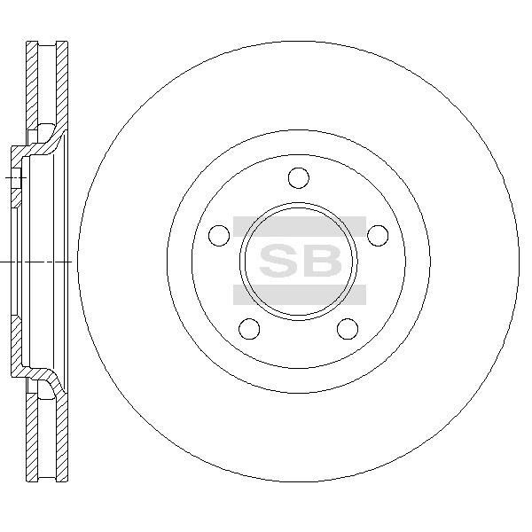 Sangsin SD5525 Front brake disc ventilated SD5525