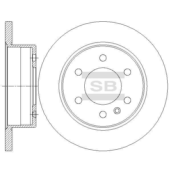Sangsin SD5602 Rear brake disc, non-ventilated SD5602