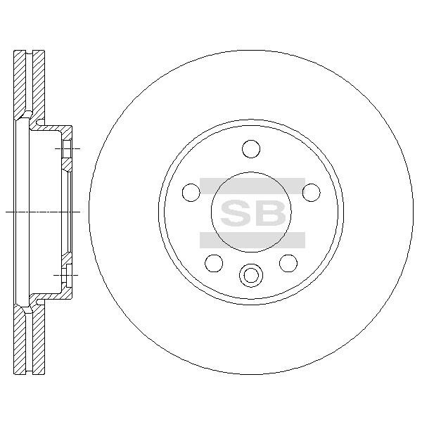 Sangsin SD5703 Front brake disc ventilated SD5703