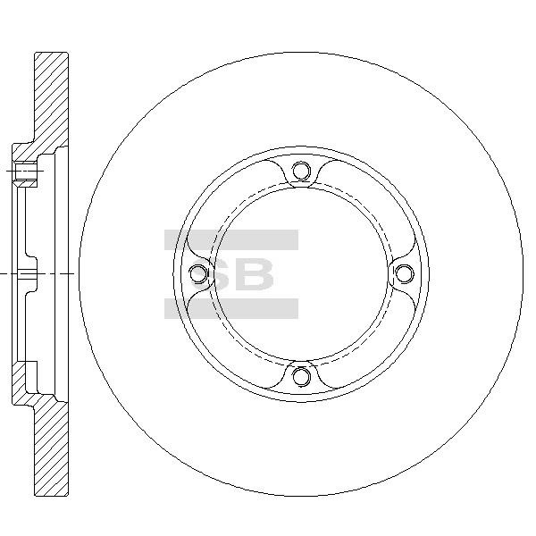 Sangsin SD4632 Unventilated front brake disc SD4632