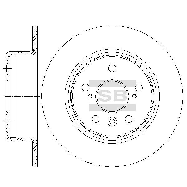 Sangsin SD4642 Rear brake disc, non-ventilated SD4642