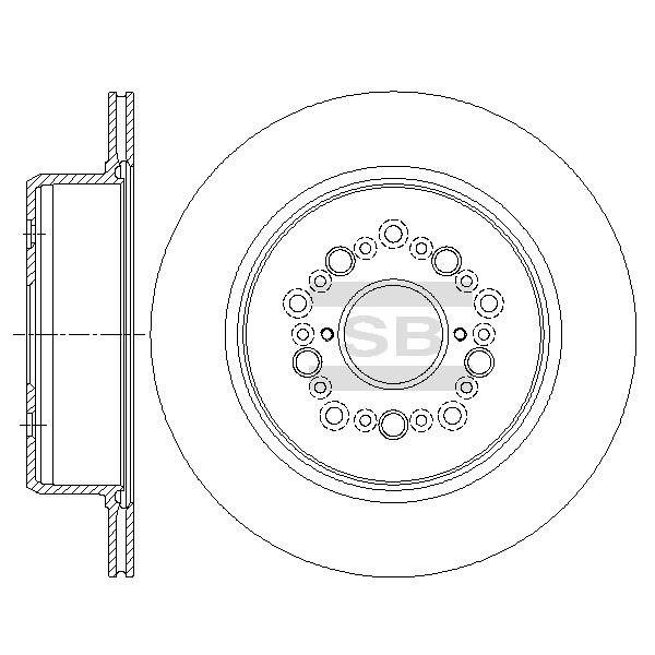 Sangsin SD4646 Rear ventilated brake disc SD4646