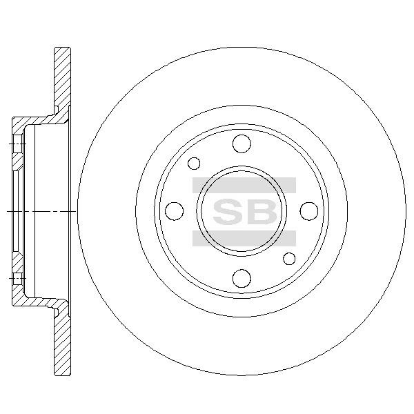 Sangsin SD5801 Unventilated front brake disc SD5801