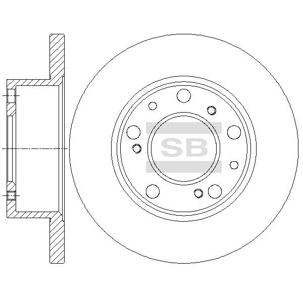 Sangsin SD6002 Unventilated front brake disc SD6002