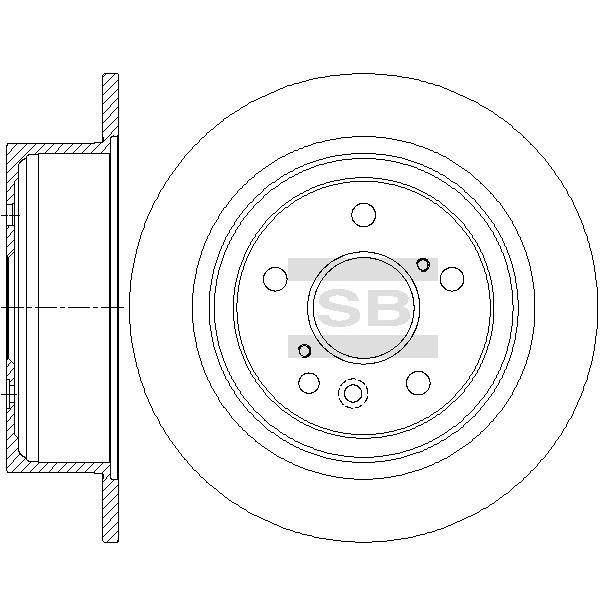 Sangsin SD4647 Rear brake disc, non-ventilated SD4647