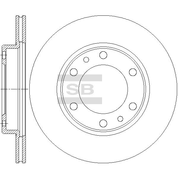 Sangsin SD4672 Front brake disc ventilated SD4672