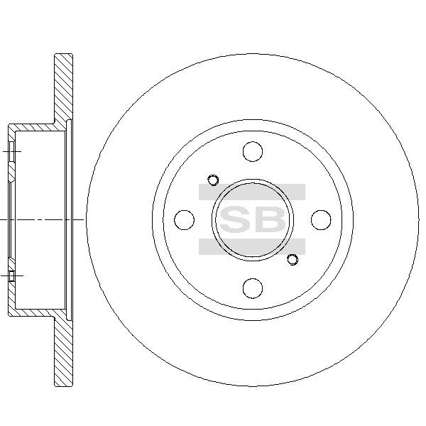 Sangsin SD4673 Unventilated front brake disc SD4673