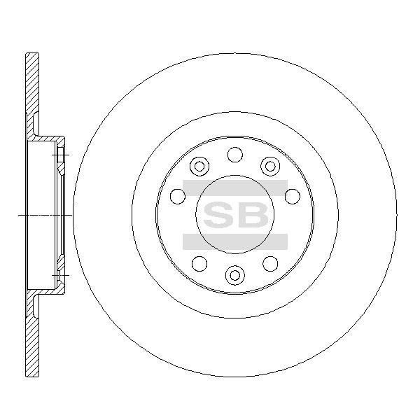 Sangsin SD6005 Rear brake disc, non-ventilated SD6005