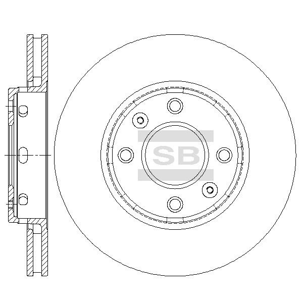 Sangsin SD6102 Front brake disc ventilated SD6102