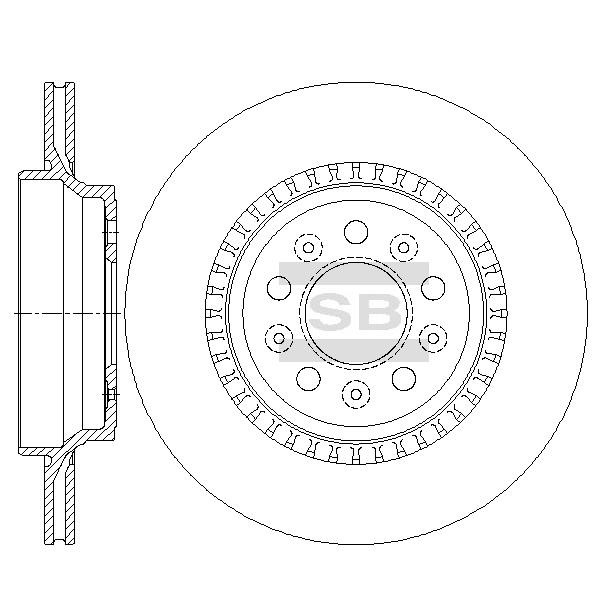 Sangsin SD6103 Rear ventilated brake disc SD6103