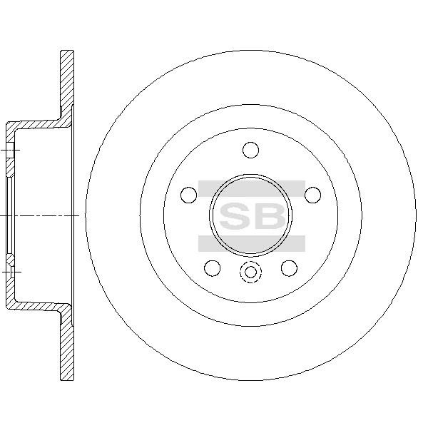Sangsin SD6201 Rear brake disc, non-ventilated SD6201