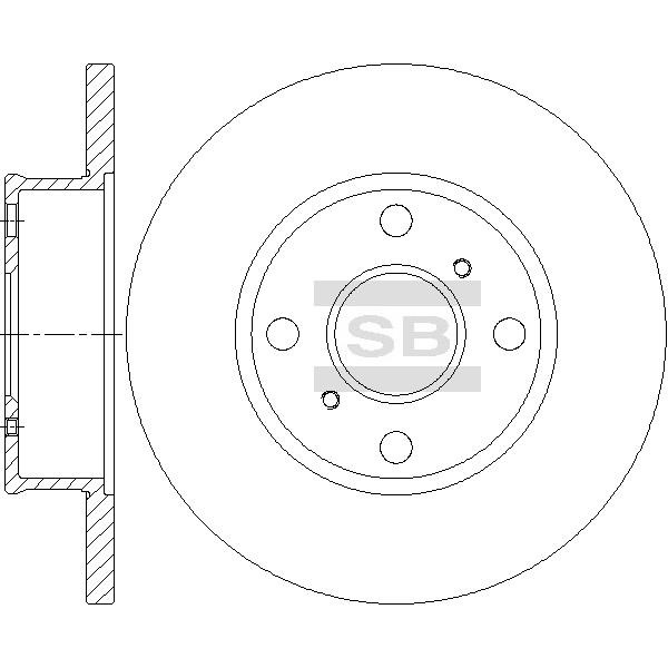Sangsin SD4677 Unventilated front brake disc SD4677