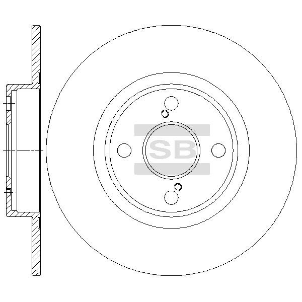 Sangsin SD4680 Rear brake disc, non-ventilated SD4680