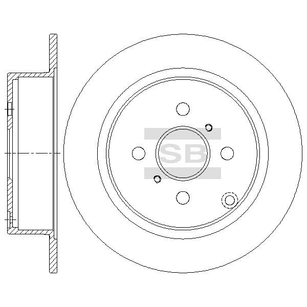 Sangsin SD4698 Rear brake disc, non-ventilated SD4698
