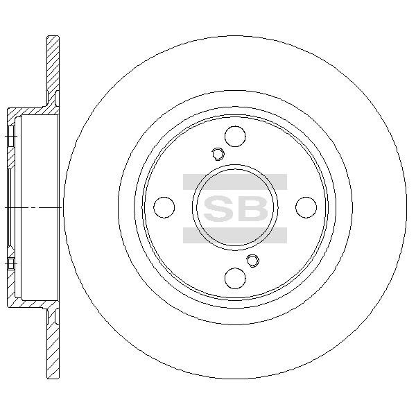 Sangsin SD4699 Rear brake disc, non-ventilated SD4699