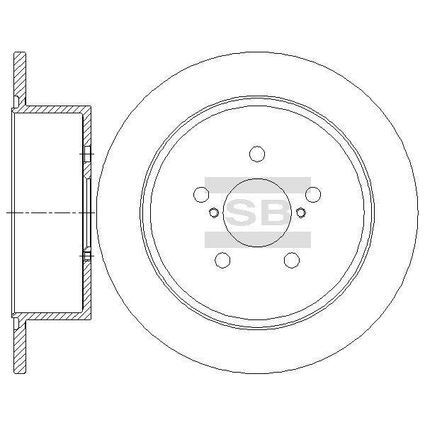 Sangsin SD4705 Rear brake disc, non-ventilated SD4705