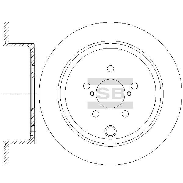 Sangsin SD4706 Rear brake disc, non-ventilated SD4706