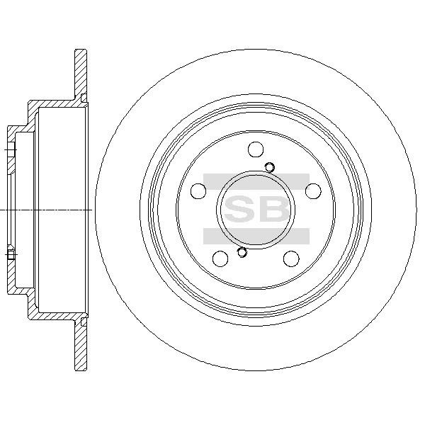 Sangsin SD4707 Rear brake disc, non-ventilated SD4707