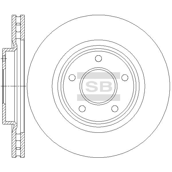 Sangsin SD4709 Front brake disc ventilated SD4709