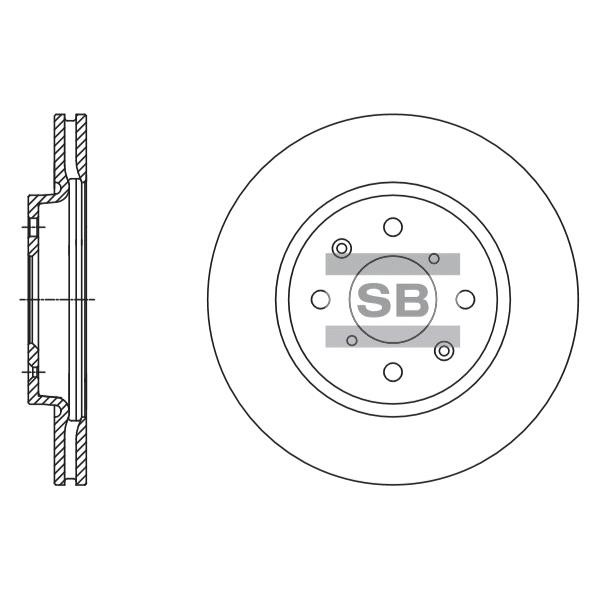 Sangsin SD4804 Front brake disc ventilated SD4804