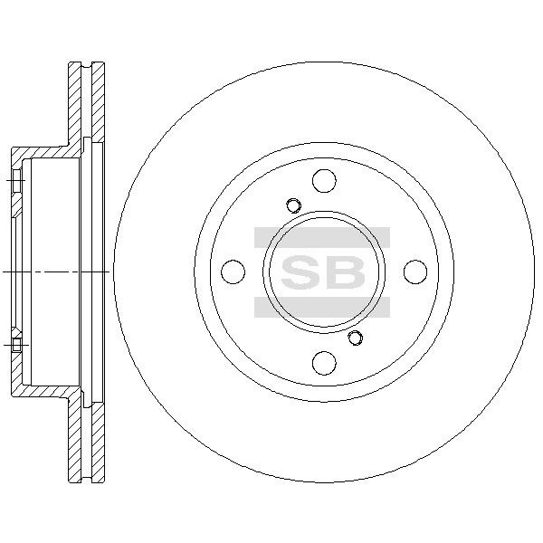 Sangsin SD4805 Front brake disc ventilated SD4805