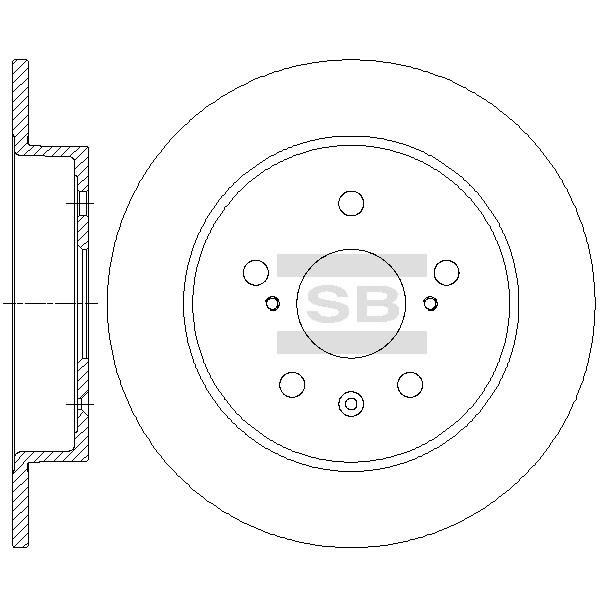 Sangsin SD4806 Rear brake disc, non-ventilated SD4806