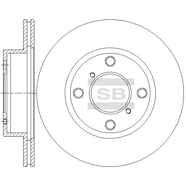 Sangsin SD4812 Front brake disc ventilated SD4812