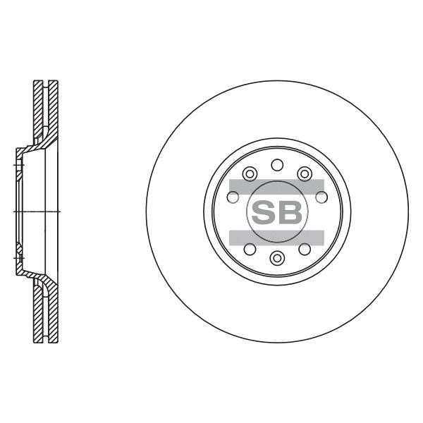 Sangsin SD5004 Front brake disc ventilated SD5004