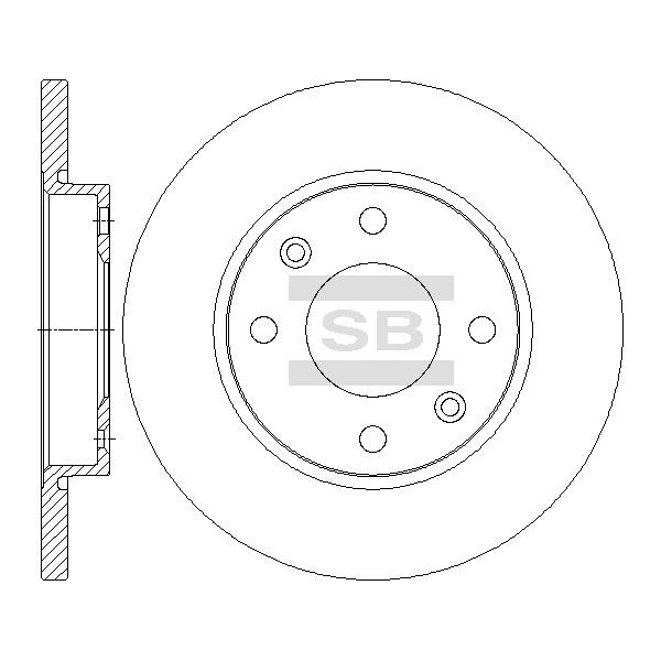 Sangsin SD5006 Unventilated front brake disc SD5006