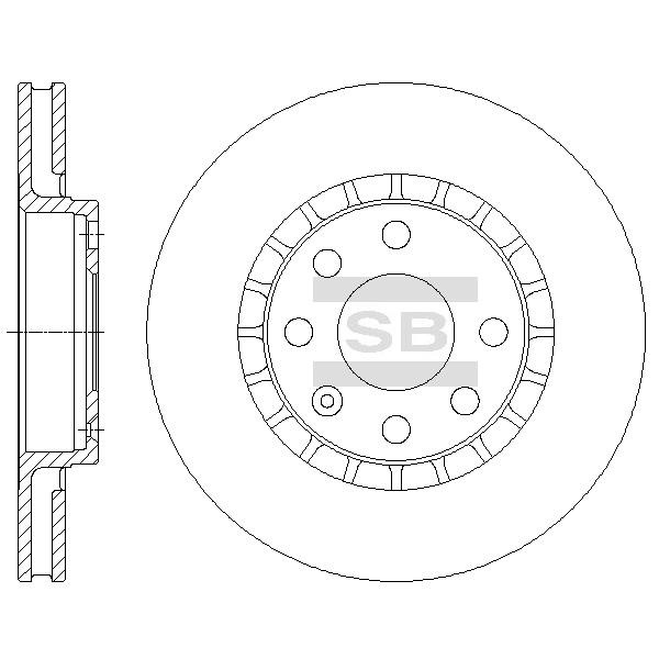 Sangsin SD5101 Front brake disc ventilated SD5101