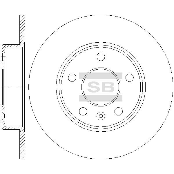 Sangsin SD5113 Rear brake disc, non-ventilated SD5113