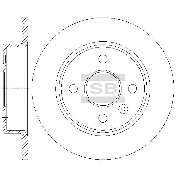 Sangsin SD5117 Rear brake disc, non-ventilated SD5117