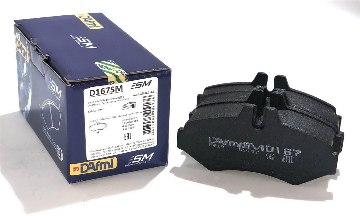 DAfmi D167SM Rear disc brake pads, set D167SM