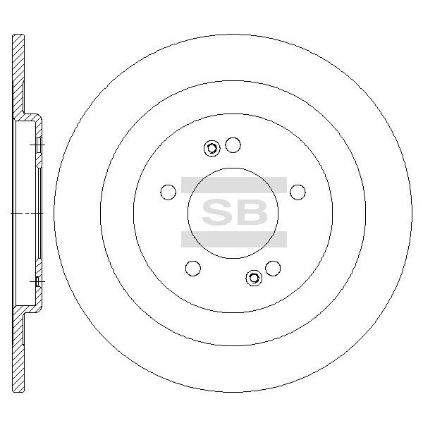 Sangsin SD1107 Rear brake disc, non-ventilated SD1107