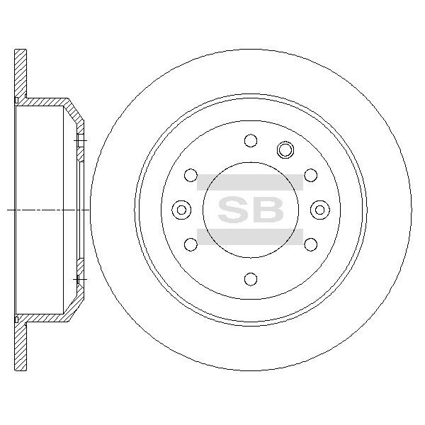 Sangsin SD2047 Rear brake disc, non-ventilated SD2047