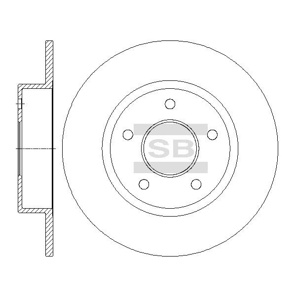 Sangsin SD3045 Rear brake disc, non-ventilated SD3045