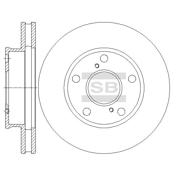 Sangsin SD4010 Front brake disc ventilated SD4010