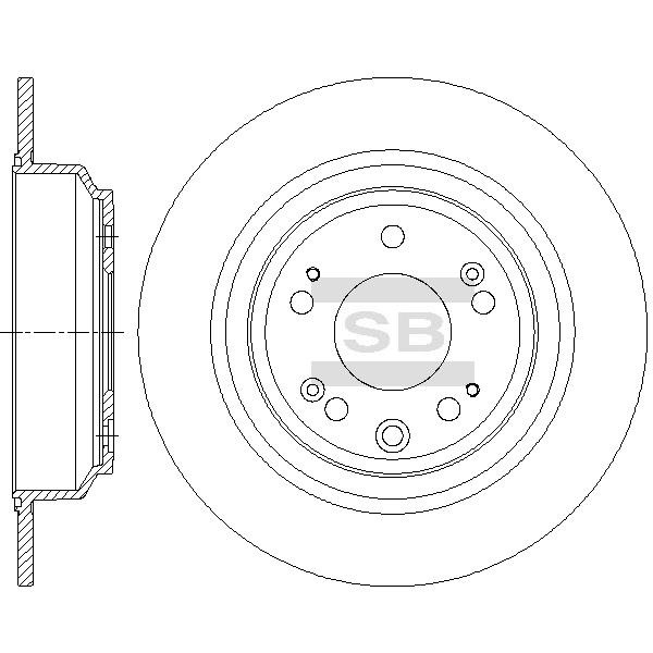 Sangsin SD4117 Rear brake disc, non-ventilated SD4117