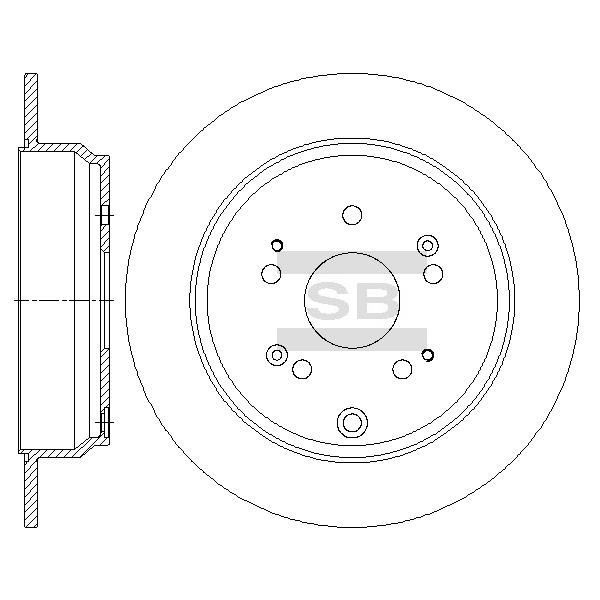Sangsin SD4119 Rear brake disc, non-ventilated SD4119