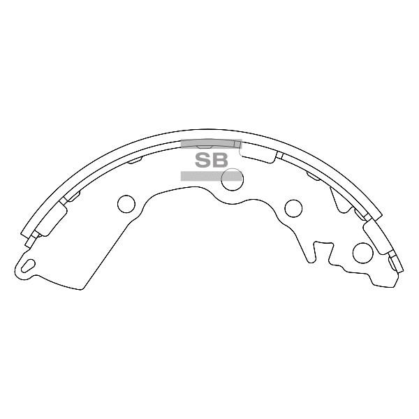 Sangsin SA156 Drum brake shoes rear, set SA156