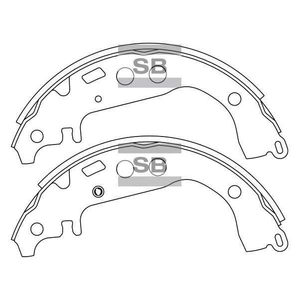 Sangsin SA169 Drum brake shoes rear, set SA169