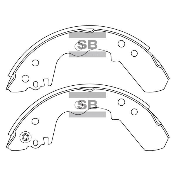 Sangsin SA174 Drum brake shoes rear, set SA174