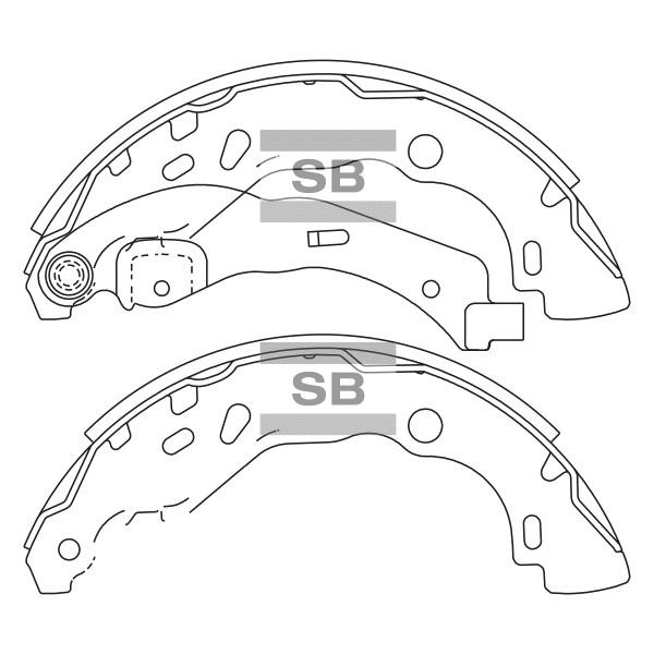 Sangsin SA177 Drum brake shoes rear, set SA177