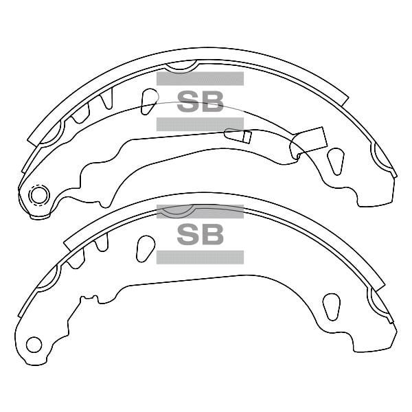 Sangsin SA184 Drum brake shoes rear, set SA184